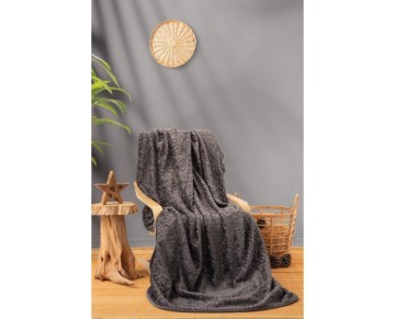 Cotton Box Emboss Çift Kişilik Battaniye Antrasit