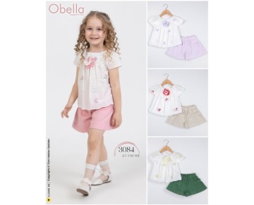 2/5 YAŞ 3084 BRODELİ ŞORTLU KIZ TAKIM