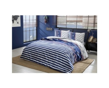 Taç Çift Kişilik Ranforce Nevresim Takımı Blue Lacivert