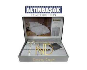 Altınbaşak Jakarlı Saten Çift Kişilik Nevresim Takımı Perle Coin