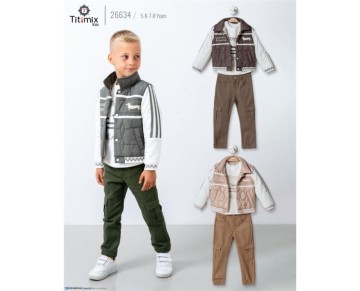 5/8 YAŞ  26634 5/8YAŞ HARMONT NAKIŞLI ÜÇLÜ TAKIM