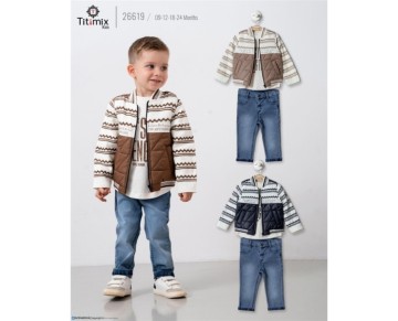 9/24 AY 26619-26619 9/24AYLIK TRİKO GARNİLİ ÜÇLÜ TAKIM