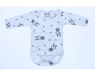 1/4 YAŞ 708327-BABYTOO BUYUK YILDIZLI TAVSAN DESENLI KOLLU BADI