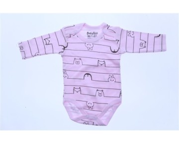 0/9 AY 708230-BABYTOO KUCUK CIZGILI HAYVAN DESENLI KOLLU BADI