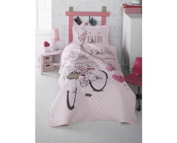 Clasy Paris Love Tek Kişilik Yatak Örtüsü