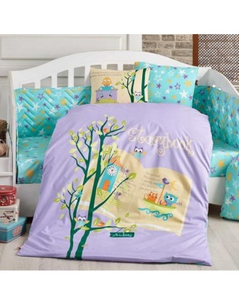 Hobby Dream Clock Lila Poplin Bebek Nevresim Takımı