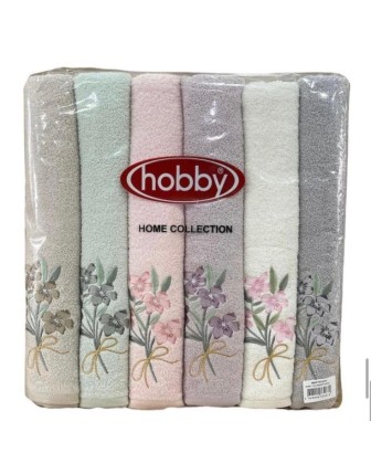 Hobby 50x85cm 12'li Nakışlı Havlu Petunya