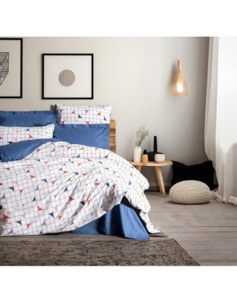 Cotton Box Minimal Çift Kişilik Nevresim Takımı Stew Mavi 8680108071670