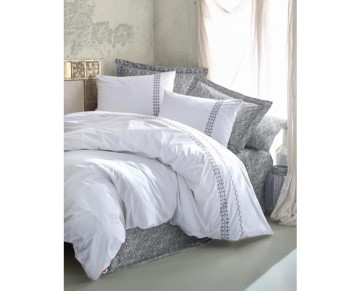 Cotton Box Majestic Seri Çift Kişilik Nevresim Takımı Paola Gri