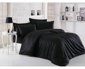 Cotton Box Elegant Siyah Çift Kişilik Saten Nevresim Takımı