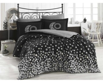 Hobby Çift Kişilik Poplin Nevresim Stars Siyah