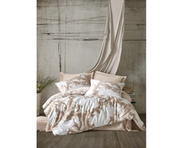 Cotton Box Loren Bej Çift Kişilik Saten Nevresim Takımı