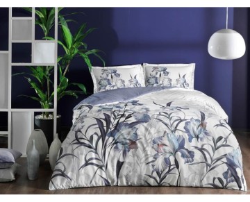 Taç Çift Kişilik Saten Nevresim Takımı Sarina Mor