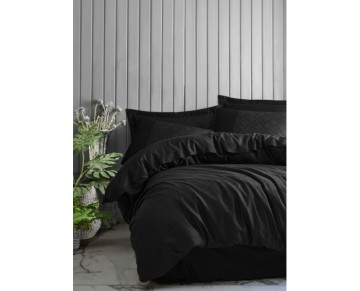 Cotton Box Çift Kişilik Jakarlı Saten Nevresim Takımı Dama Siyah