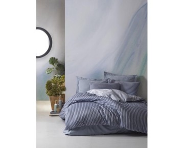 Cotton Box Çift Kişilik Bambu Saten Nevresim Takımı Mavi