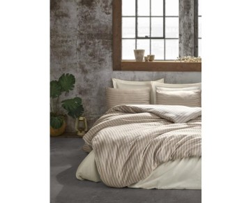 Cotton Box Çift Kişilik Bambu Saten Nevresim Takımı Vizon