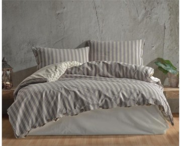 Clasy Butik Native Serisi Çift Kişilik Nevresim Takımı Madras v1 Gri