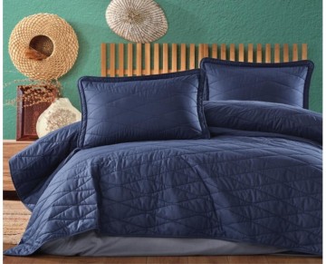 Clasy Çift Kişilik Yatak Örtüsü Lorna v2 Lacivert