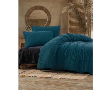 Cotton Box Crash Çift Kişilik Nevresim Takımı Petrol