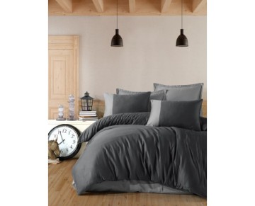 Clasy Butik Serisi Çift Kişilik Nevresim Takımı Pure V9 Füme