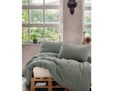 Cotton Box Neat Poplin Çift Kişilik Nevresim Takımı Mint Krem