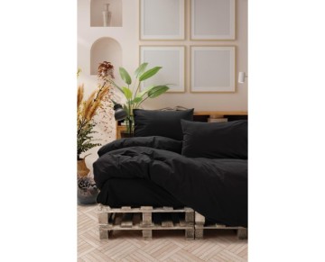 Cotton Box Neat Poplin Çift Kişilik Nevresim Takımı Siyah