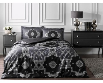 Taç Çift Kişilik Saten Nevresim Takımı Loren Gri