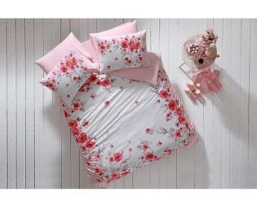 Taç Anneler Günü Glow Shiny Pembe Çift Kişilik Nevresim Takımı