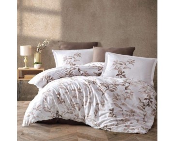 Clasy Pamuk Saten Çift Kişilik Nevresim Takımı Mass v1 Kahve