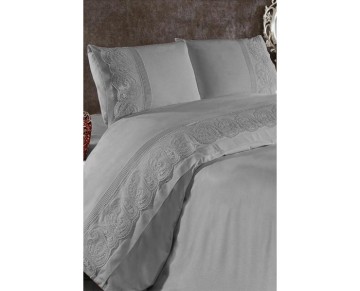 Anna Karina Brode Ranforce Çift Kişilik Nevresim Takımı Lotus Gri