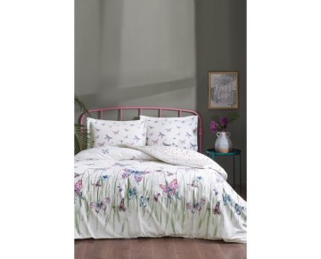 Özdilek Tek Kişilik Ranforce Nevresim Takımı Papilio Beyaz