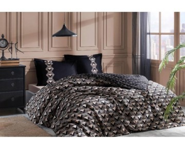 Özdilek Çift Kişilik Ranforce Nevresim Takımı Ouro Siyah