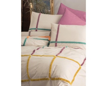 Cotton Box Puff Nakışlı Ranforce Çift Kişilik Nevresim Takımı İnsula Gülkurusu