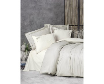 Cotton Box Çift Kişilik Elit Saten Nevresim Takımı Teresa Bej