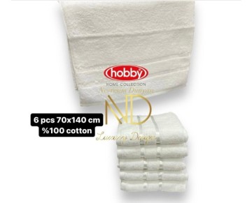 Hobby Dolce Beyaz 70x140 6'lı Havlu Seti