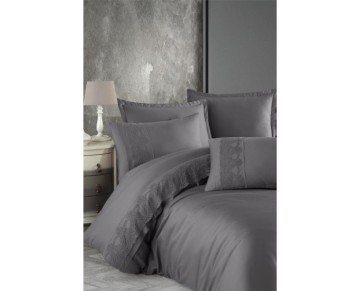 Clasy Butik Valinor Çift Kişilik Saten Nevresim Takımı V6 Gri