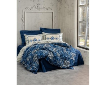 Cotton Box Çift Kişilik Saten Nevresim Takımı Stasya Lacivert