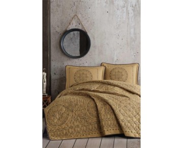 Clasy Çift Kişilik Yatak Örtüsü Merit V1 Hardal