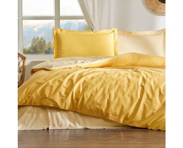 Özdilek Çift Kişilik Ranforce Nevresim Takımı Colourist Bal Sarısı Gold