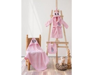 Cotton Box Bebek Bornoz Seti Unicorn Pembe