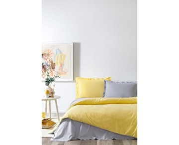 Özdilek Çift Kişilik Ranforce Nevresim Takımı Colormix Sarı Gri