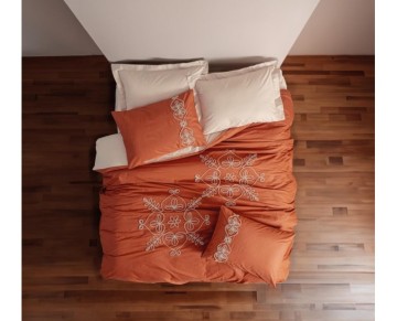 Cotton Box Brode Ranforce Çift Kişilik Nevresim Takımı Tiva Bej