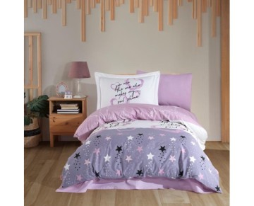 Hobby Tek Kişilik Poplin Nevresim Takımı Voyager Lila