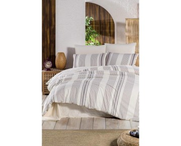 Nevresim Dünyası Organik Çift Kişilik Nevresim Takımı Line Basic