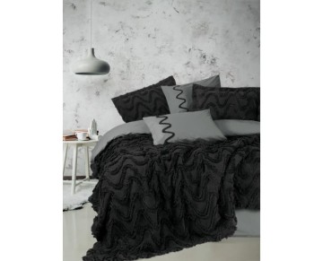 Cotton Box Ranforce Çift Kişilik Yatak Örtülü Nevresim Takımı Limi Viggo Siyah