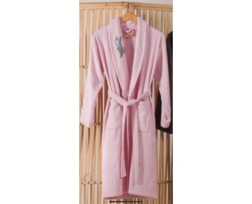 Nevresim Dünyası Bambu Tek Bornoz Pembe