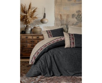 Cotton Box Folk Art Çift Kişilik Nevresim Takımı Yamka Bej 8680108078266