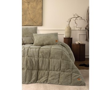 Cotton Box Peluş Çift Kişilik Yorgan Seti Taş