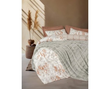 Cotton Box Trim Çift Kişilik Battaniyeli Nevresim Takımı Suave Gri