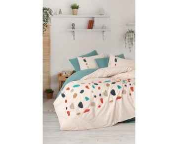 Cotton Box Puff Nakışlı Ranforce Çift Kişilik Nevresim Takımı Gaja Mint